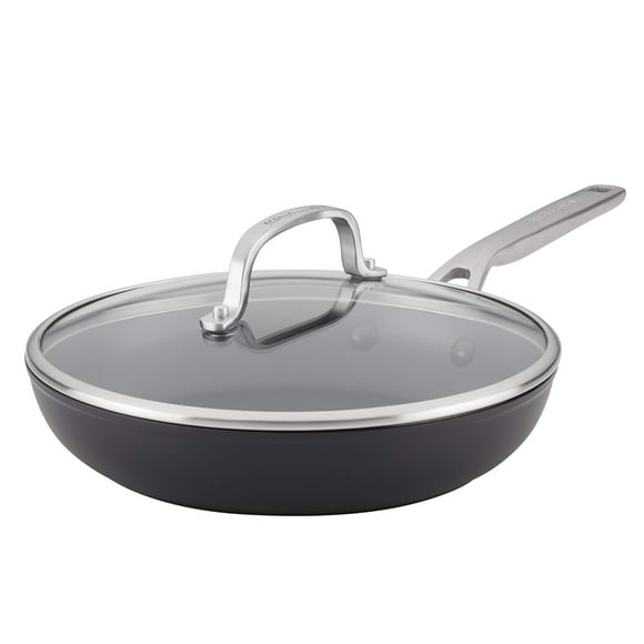 Sartén KitchenAid de inducción anodizada dura, antiadherente, 26 cm, con tapa