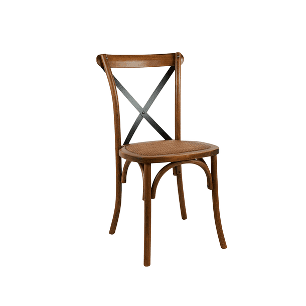 Klik Muebles - Silla Crossback Madera Rattan - Café Vintage