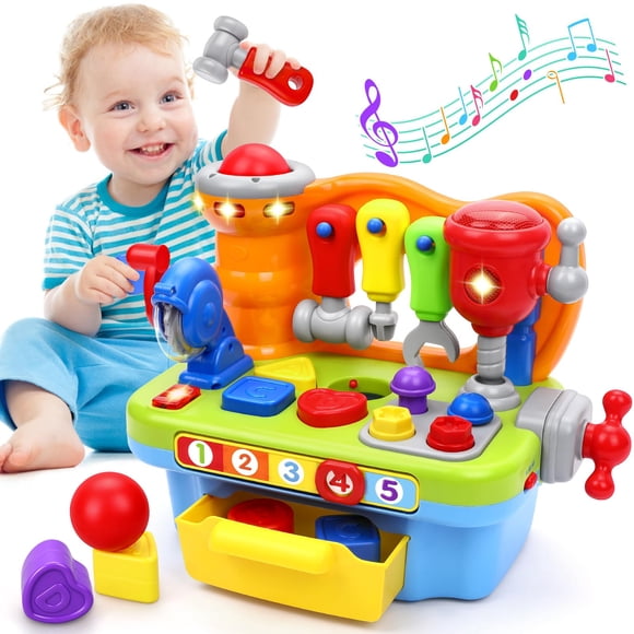 Banco de trabajo de aprendizaje musical de juguete para niños de 1 a 2 años