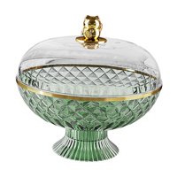 Magideal - Frutero Multifuncional Frutero De Pedestal Frutero Para Encimera Frutero Con Tapa Material Pet Transparente Con Diseño Sofisticado Adecuado Para Sala Verde