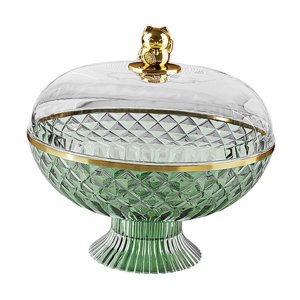 Magideal - Frutero Multifuncional Frutero De Pedestal Frutero Para Encimera Frutero Con Tapa Material Pet Transparente Con Diseño Sofisticado Adecuado Para Sala Verde