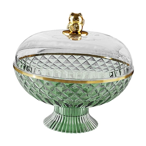 Magideal - Frutero Multifuncional Frutero De Pedestal Frutero Para Encimera Frutero Con Tapa Material Pet Transparente Con Diseño Sofisticado Adecuado Para Sala Verde