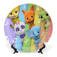 Desmarcar - Fiesta De Palabras Plato Decorativo De Porcelana Fina (Bone China), Plato Decorativo De Cerámica Para Hogar, Oficina, Soporte De Pared, Platos Decorativos Para Dormitorio - 6 Pulgadas (15 Cm)