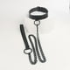thumbnail image 1 of 1pc Dark Gothic Style BDSM Collar with Chain - Pu Leather Choker for Couple SM Flirting and Role Play, 1 of 2