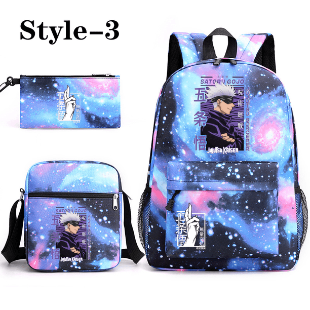 Anime Satoru Gojo Pattern Three Piece Backpack New Fashion School High Quality Backpack Shoulder Bag Pen Bag Laptop Backpack