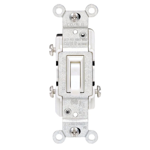 Switch Leviton CO/ALR Toggle 15 A 120 V blanco, 1 paquete