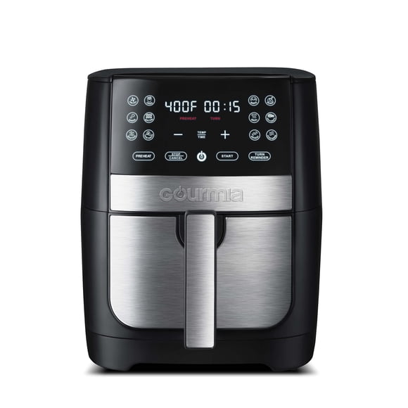 Freidora Gourmia GAF826 de 8 litros, capacidad XL, 12 presets, color negro