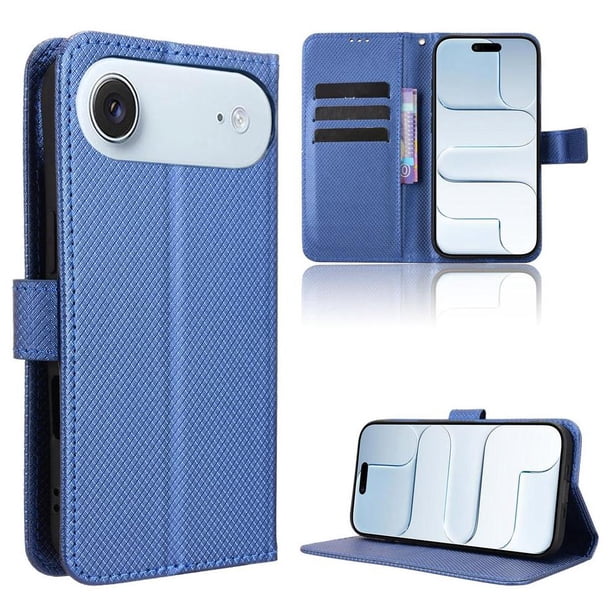 Funda Billetera para iPhone 17E con Ranuras y Soporte Azul