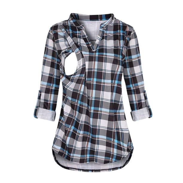 Polera Lactancia Maternidad Camisa Manga Larga multicolor S