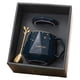 thumbnail image 5 of Taza De Cerámica Taza De Taza De Leche De Té Esmerilado Suave Con Cuchara Y Tapa Para Ni?os Azul, 5 of 5