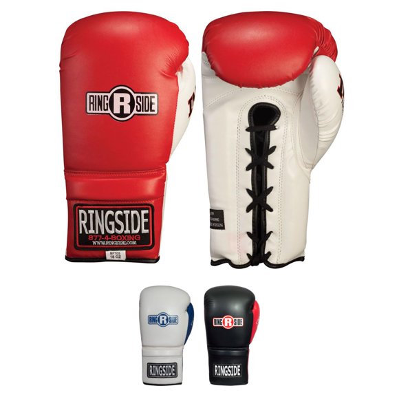 Guantes de boxeo Ringside 16 oz con cordones rojos
