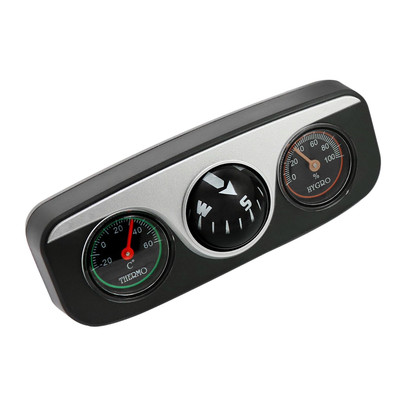 Magideal - Brújulas Para Salpicadero De Coche, Bola De Navegación, Herramienta De Viaje 3 En 1, Accesorios Duraderos Para Coche, Termómetro Para Vehículo, Brújul