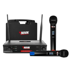 Micrófono Doble Inalámbrico Novik Unk 330 Negro
