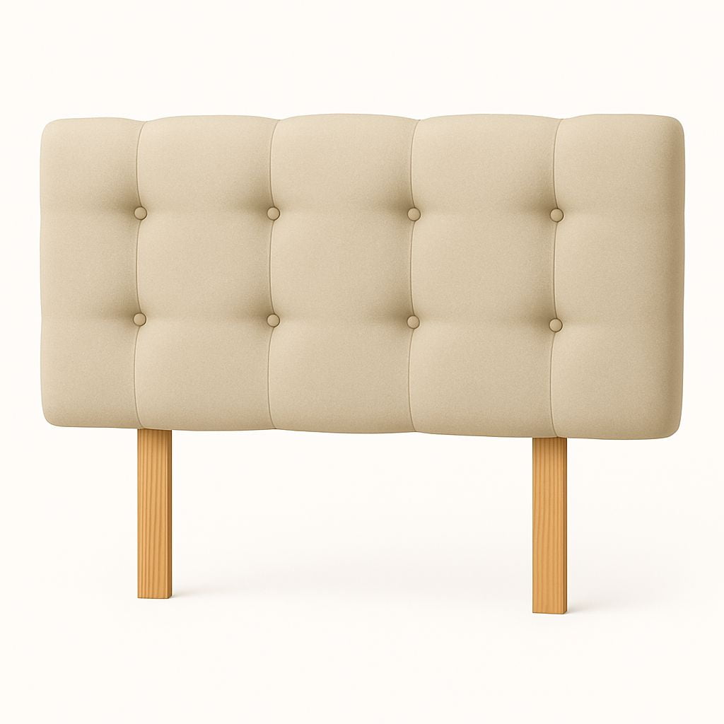 Ethan Desing - Respaldo 2 Plazas Botón Repujado Beige