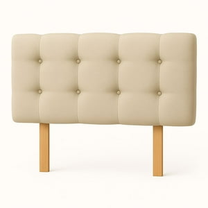 Ethan Desing - Respaldo 2 Plazas Botón Repujado Beige