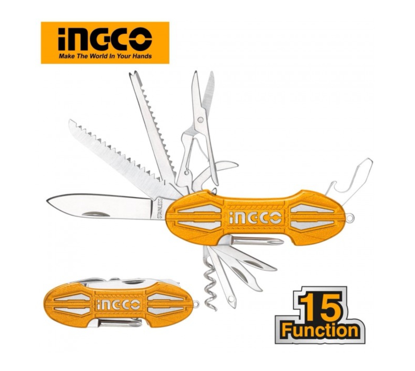 Navaja Multiherramienta 15 Funciones Ingco Hmfk8158