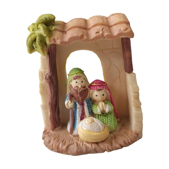 Figura Sagrada Familia Belén José Jesús María Madre Resina Regalo Luz