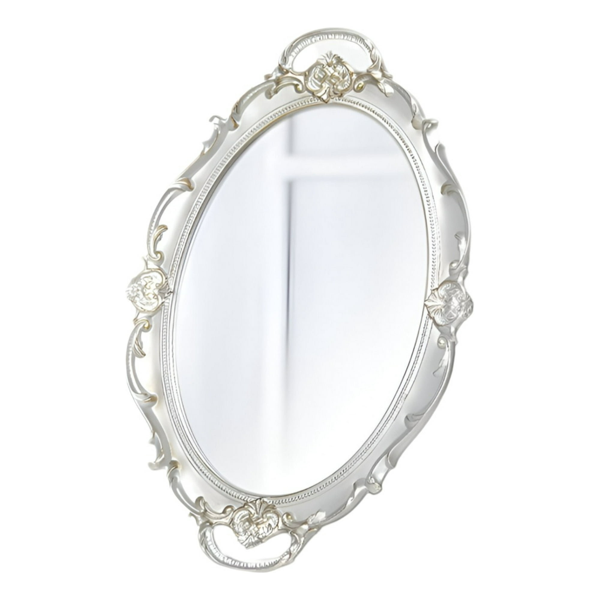 Genérico - Set 2 Bandeja Espejo Plateada Decorativa Organizador Jhn