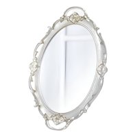 Genérico - Set 2 Bandeja Espejo Plateada Decorativa Organizador Jhn