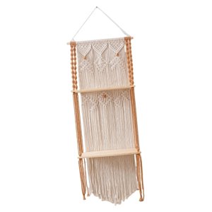 Magideal - Estantes Flotantes Ornamento De Dos Niveles Negro Decoración Colgante De Pared Regalos Estante De Pared Decoración De Pared Para Oficina Baño Hogar Al