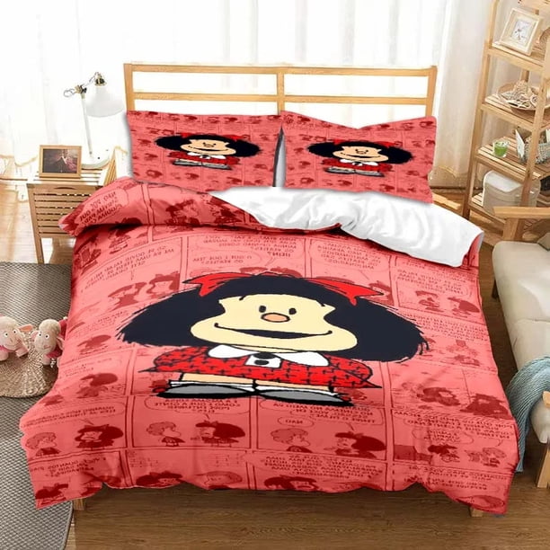 Mafalda Cartoon Bedding Set,Duvet Cover Comforter Bed Set Quilt Cover Pillowcase, Boys Girls Adults Bed Sheets