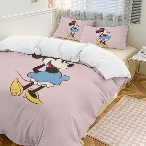 Minnie MouseCartoon Collection 3-Piece Comforter Set, Personalized Bedding Decor for Kids And Teens Bed Sheets