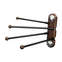 Bothyi - Toallero De 4 Brazos Para Baño, Brazo Giratorio, Montaje En Pared, Color Negro