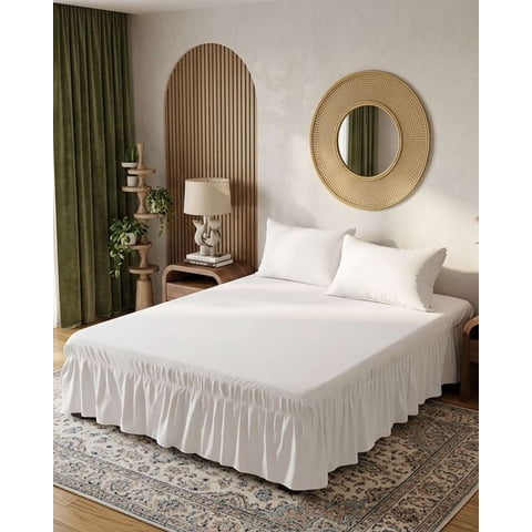 Mylhogar - Faldon De Cama Elasticado Premium Super King