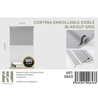 Mundo Shopping - Cortina Enrollable Doble Blackout Gris Jaspeado 120X200Cm