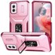 thumbnail image 1 of Funda Armada para Motorola Moto G Power 2024 con Tapa Deslizante y Soporte Magnético Giratorio Rosa, 1 of 5