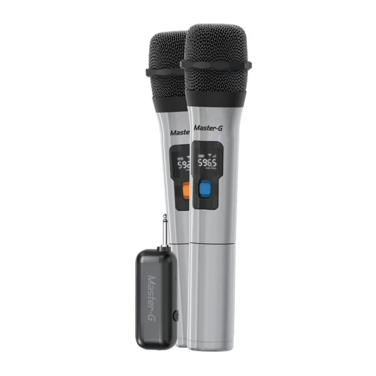 Kit 2 Microfonos UHF Inlambricos Para Parlantes Gris Master-G | Lider
