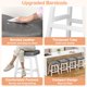 thumbnail image 4 of Set de 3 taburetes de bar Raynesys con asiento de cuero tipo silla de montar de 61 cm, 4 of 9