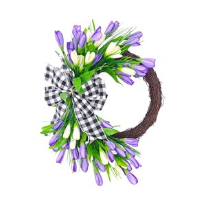 Magideal - Corona De Primavera, Corona De Flores Artificiales, Corona De Puerta De Entrada Realista Para El Día De San Valentín, Ventana, Celebración Del Festiva