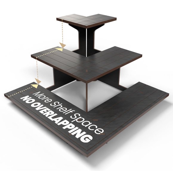 Expositor DS THE DISPLAY STORE Corner de madera negra con niveles