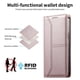 thumbnail image 5 of Funda tipo cartera con bloqueo RFID para iPhone 14 cubierta magnética de cuero con tapa y soporte Rosa, 5 of 6
