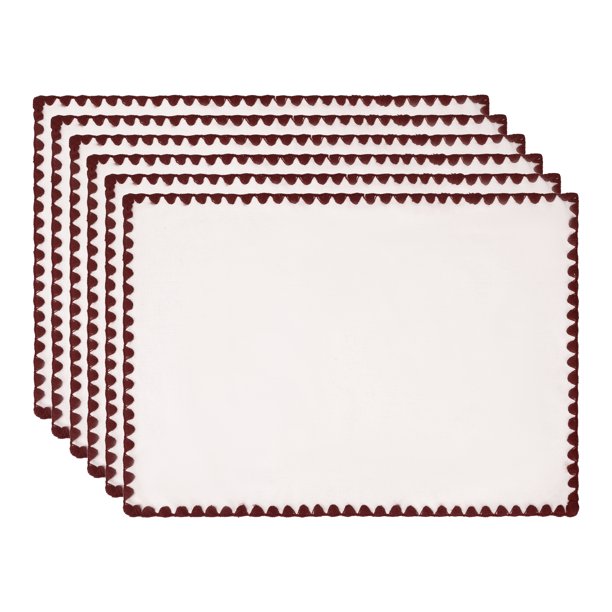 Juego de manteles individuales de granja, juego de 4 manteles de lino para decoración de mesa de comedor, lavables para interiores, mantel de cocina marrón de 17.7*12.6 pulgadas