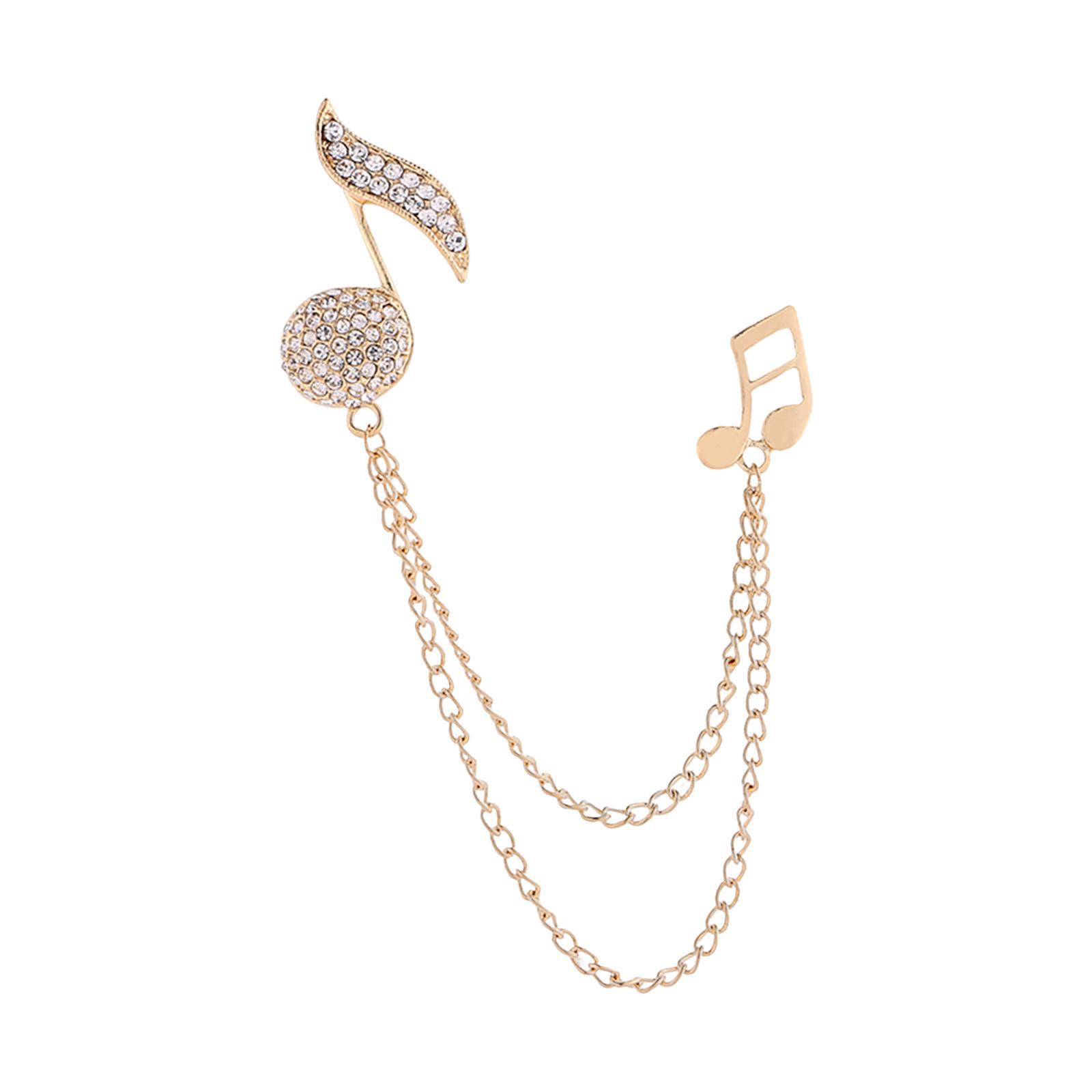Ioensy - Pin De Broche De Notas Musicales, Pin De Solapa De Traje Simple Premium Para Regalo, Chal, Ceremonia, Oro