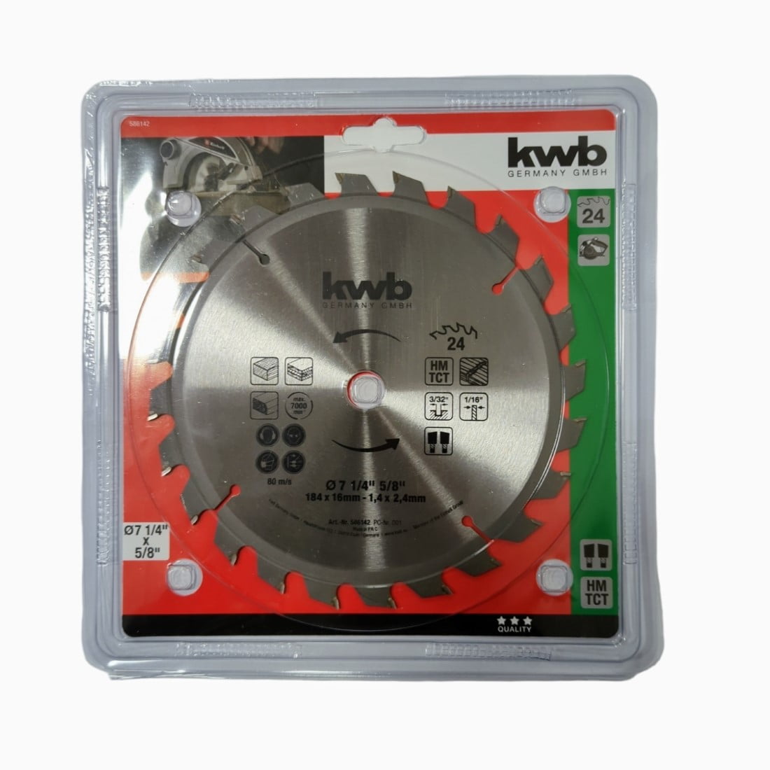Kwb - Disco Sierra Circular 7.1/4" / 160mm 24 Dientes