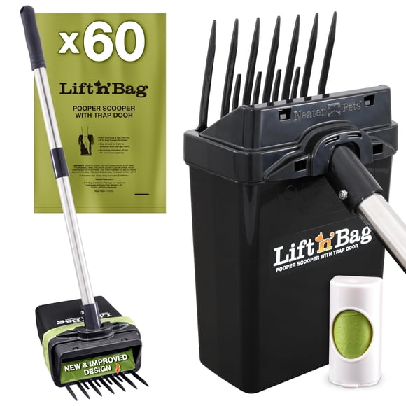 Recogedor de Excremento para Perros Neater Pet Lift N’ Bag con Poste de 56 cm y 60 Bolsas