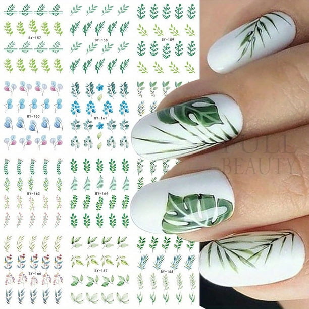 12 pcs Japanese Cherry Blossom Nail Sliders - Water Transfer Stickers for Spring Nail Art Decoration