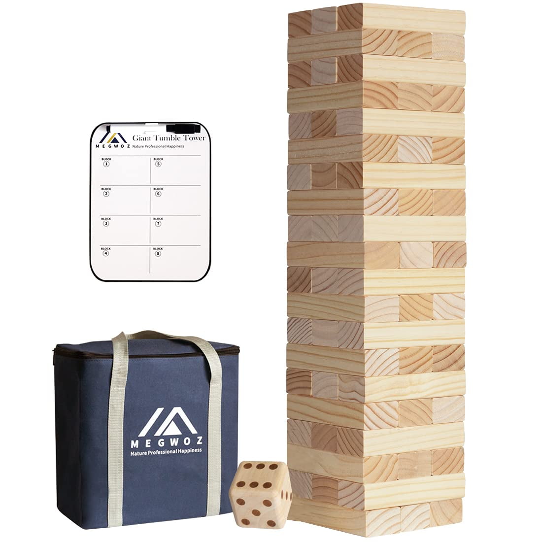 Giant Tumble Tower Game Megwoz, 60 Unidades, Pilas De 5 Pies Con Acceso.