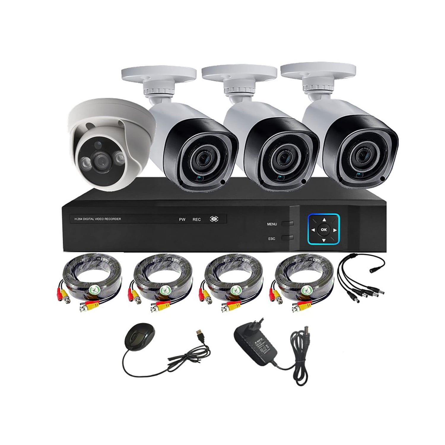 Vipa - Kit 4 Cámaras De Seguridad Mixto Hd 1mp - M47l