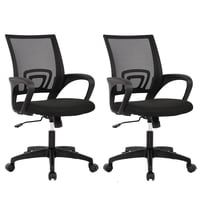 Silla De Oficina Bestoffice Ergonómica Con Respaldo Medio, Giratoria, Negra, X2