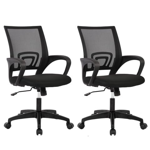 Silla De Oficina Bestoffice Ergonómica Con Respaldo Medio, Giratoria, Negra, X2