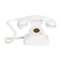 Bothyi - Teléfono Retro Con Cable Decorativo Vintage Teléfono Antiguo Para Dormitorio Estudio Decoración Del Hogar Blanco