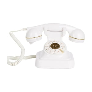 Bothyi - Teléfono Retro Con Cable Decorativo Vintage Teléfono Antiguo Para Dormitorio Estudio Decoración Del Hogar Blanco