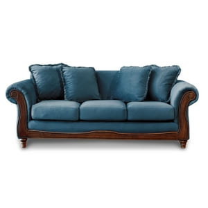 Latam Home - Sofa Rimini 3 C Tela Velvet Azul Petroleo