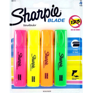 Destacadores Sharpie Blade Set 4 Colores Fluor