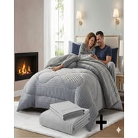 Mylhogar - Juego De Plumón Chiporro Más Sábana Polar Plaza Y Media Premium