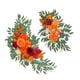 thumbnail image 1 of 2x Flores Artificiales De Arco De Boda Swag Para Ventana De Fiesta Silla De Boda Naranja, 1 of 3